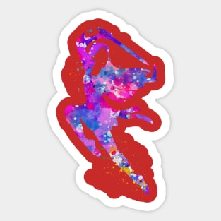 Watercolor Warrior Princess Design Sticker